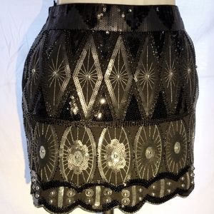 Romeo & Juliet Couture Sequined and Beaded Skirt